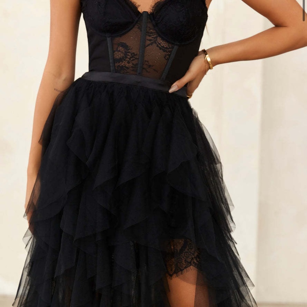 Black wedding guest dress